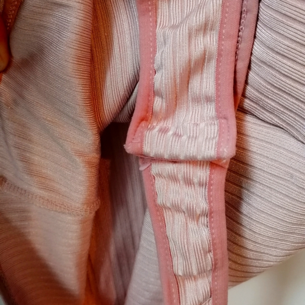 Bebe NWT Pink Shiny Rib Bodysuit - Picture 3 of 7